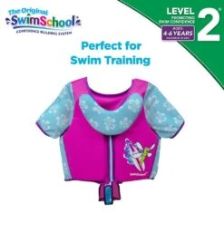 Kids' Deluxe Swim Trainer Vest With Collar -Swimming Equipment Store 5665917108392 pinkblue 6a