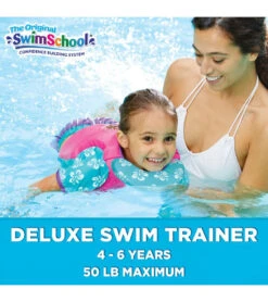 Kids' Deluxe Swim Trainer Vest With Collar -Swimming Equipment Store 5665917108392 pinkblue 9a