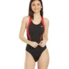 Women's Surf Splice Wave Back One Piece Swimsuit -Swimming Equipment Store 5666066137256 red 1a