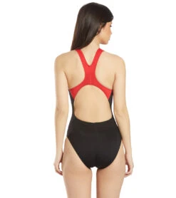 Women's Surf Splice Wave Back One Piece Swimsuit -Swimming Equipment Store 5666066137256 red 3a