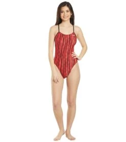 Women's Zircon Swan Back One Piece Swimsuit 10 Women's Zircon Swan Back One Piece Swimsuit -Swimming Equipment Store 5666087829672 red 4a