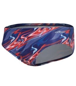 Reliance Men's Inferno Team Print All-Over Racer Brief Swimsuit