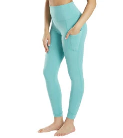 High Waisted Go-To Pocket 7/8 Leggings 25" -Swimming Equipment Store 5666315894952 agategreen 5a