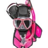 CRESSI Ikarius Mask, Orion Dry Snorkel, And Bonete Pro Fin Set 1 CRESSI Ikarius Mask, Orion Dry Snorkel, And Bonete Pro Fin Set -Swimming Equipment Store 5666871476392 pink 1a