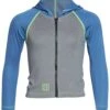 Xcel Premium Stretch Front Zip UV Protection Hoodie (Toddler, Little Kid) -Swimming Equipment Store 5666997633192 deepgreysilveracidblueindigo 1a