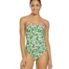 Flamingo Frenzy Thin Strap One Piece Swimsuit -Swimming Equipment Store 5667011887272 pinkgreenmulti 1a