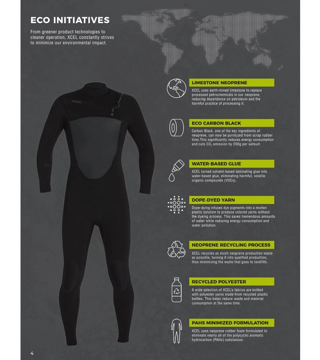 Xcel Men's 4/3mm Comp Thermo Lite Front Zip Fullsuit Wetsuit 6 Xcel Men's 4/3mm Comp Thermo Lite Front Zip Fullsuit Wetsuit - Image 4