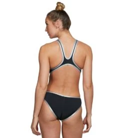 Arena Women's One Big Logo One Piece Swimsuit -Swimming Equipment Store 5667733176488 blacksilver 3a