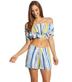 Amalfi Stripe Off The Shoulder Crop Top -Swimming Equipment Store 5667967238312 multi 4a