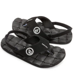 Volcom Boys' Recliner Sandal (Little Kid) -Swimming Equipment Store 5668314742952 blackwhite 4a