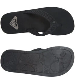 Roxy Women's Porto III Braid Flip Flop -Swimming Equipment Store 5668403314856 black 4a