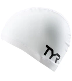 TYR Silicone Comfort Swim Cap -Swimming Equipment Store 5669096784040 white 2a