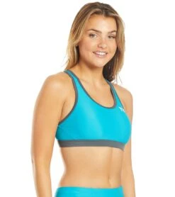 TYR Women's Competitor Racerback Tri Bra -Swimming Equipment Store 5669492654248 turqgrey 2a
