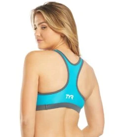 TYR Women's Competitor Racerback Tri Bra -Swimming Equipment Store 5669492654248 turqgrey 3a