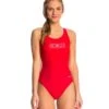 Lifeguard Female Solid HP Back One Piece Swimsuit -Swimming Equipment Store 5671682867368 red 1a
