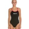Lifeguard Varsity Solid Female String Back One Piece Swimsuit 1 Lifeguard Varsity Solid Female String Back One Piece Swimsuit -Swimming Equipment Store 5671686144168 blackred 1a
