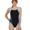 Speedo Women's Launch Splice Endurance + Cross Back One Piece Swimsuit 1 Speedo Women's Launch Splice Endurance + Cross Back One Piece Swimsuit -Swimming Equipment Store 5672118845608 blackblue 1a