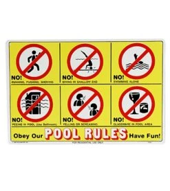 "Icon Pool Rules" 18" X 12" Sign