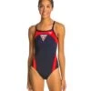 Lifeguard Splice Butterfly Back One Piece Swimsuit -Swimming Equipment Store 5672568750248 navyred 1a
