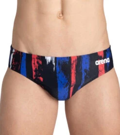 Arena Men's Team Painted Stripes Brief Swimsuit