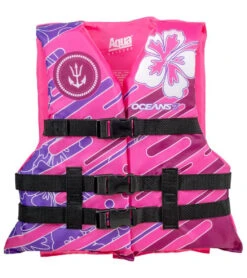 Kids' USCGA 3 Buckle Personal Flotation Device (50-90 Lbs.) -Swimming Equipment Store 5677746651304 pink 2a