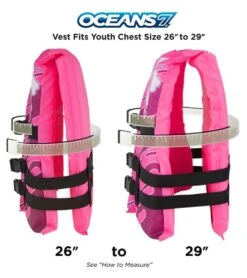 Kids' USCGA 3 Buckle Personal Flotation Device (50-90 Lbs.) -Swimming Equipment Store 5677746651304 pink 4a