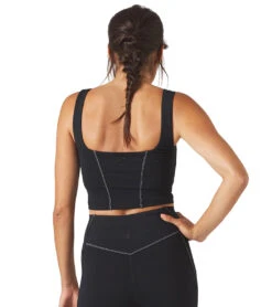 Corseted Yoga Sports Bra -Swimming Equipment Store 5881864978600 blackwhite 3a