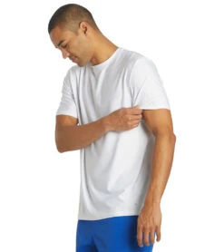 Men's S/S UPF 50+ Relax Fit Swim Shirt 11 Men's S/S UPF 50+ Relax Fit Swim Shirt -Swimming Equipment Store 6175085494440 white 5a