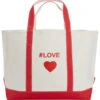 #LOVE "Heart" Beach Tote -Swimming Equipment Store 6287103230120 red 1a