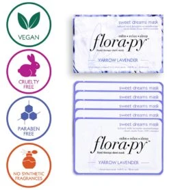 Sweet Dreams Aromatherapy Sheet Mask 5 Count, Yarrow Lavender -Swimming Equipment Store 6611789414568 5