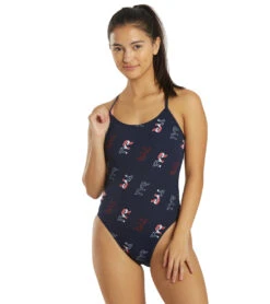 Women's Cascading TYR Print Cutoutfit One Piece Swimsuit