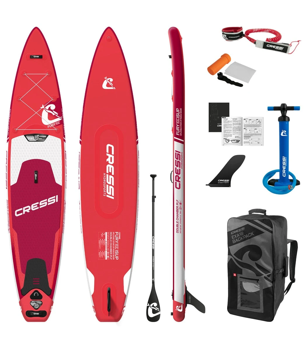 CRESSI Set Isup Fury Touring Dc 12’2’' Rosso Inflatable SUP 3 CRESSI Set Isup Fury Touring Dc 12’2’' Rosso Inflatable SUP