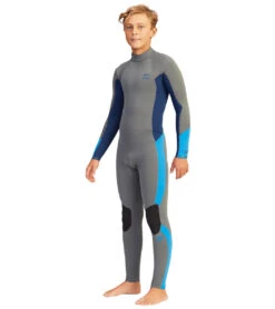 Billabong Boys' 3/2MM Absolut Backzip Long Sleeve Full Wetsuit -Swimming Equipment Store 6908217327784 ash 4a