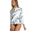 Women's Sofia Long Sleeve Gathered Rash Guard 2 Women's Sofia Long Sleeve Gathered Rash Guard -Swimming Equipment Store 6939954315432 white 1a