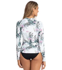 Women's Sofia Long Sleeve Gathered Rash Guard -Swimming Equipment Store 6939954315432 white 2a