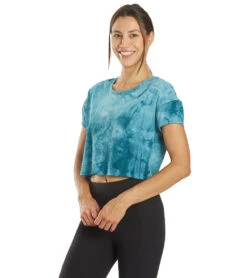 Marika Tie Dye Boxy Crop -Swimming Equipment Store 6948895555752 bluesprucespiraltiedye 5a