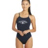 Women's Open V Back Lifeguard One Piece Swimsuit -Swimming Equipment Store 6953901555880 navy 1a