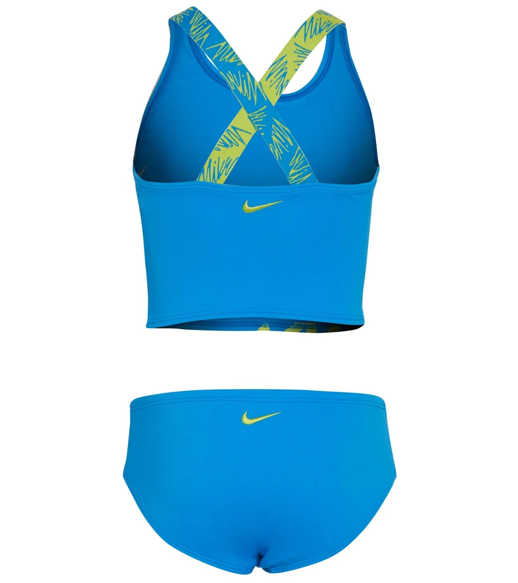 Nike Girls' Script Logo Crossback Two Piece Mid Bikini Set (Big Kid) 4 Nike Girls' Script Logo Crossback Two Piece Mid Bikini Set (Big Kid) - Image 2