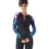 Women's Paradise At Twilight Ava Zip Rash Guard -Swimming Equipment Store 7067060666536 blkmulti 1a