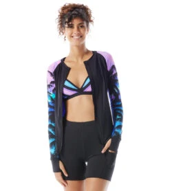 Women's Paradise At Twilight Ava Zip Rash Guard -Swimming Equipment Store 7067060666536 blkmulti 4a