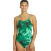 Nike Women's Hydrastrong Tie Dye Crossback One Piece Swimsuit -Swimming Equipment Store 7143577682088 courtgreen 1a