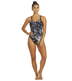 Nike Women's Hydrastrong Tie Dye Spiderback One Piece Swimsuit -Swimming Equipment Store 7143578009768 black 4a