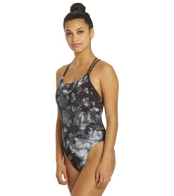 Nike Women's Hydrastrong Tie Dye Spiderback One Piece Swimsuit -Swimming Equipment Store 7143578009768 black 5a