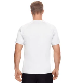 Reebok Men's Solid White Raglan Swim Tee -Swimming Equipment Store 7167536365736 grey 3a