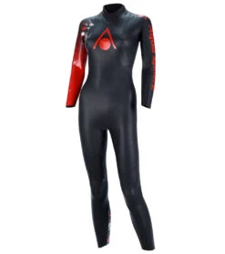 AQUASPHERE Women's Racer V3 Tri Wetsuit -Swimming Equipment Store 7197878124712 blackred 4a