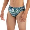 Men's Reliance Jet Stream All-Over Print Racer Brief Swimsuit -Swimming Equipment Store 7204080418984 jetstreambluegreen 1a