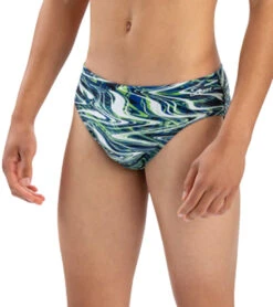 Men's Reliance Jet Stream All-Over Print Racer Brief Swimsuit