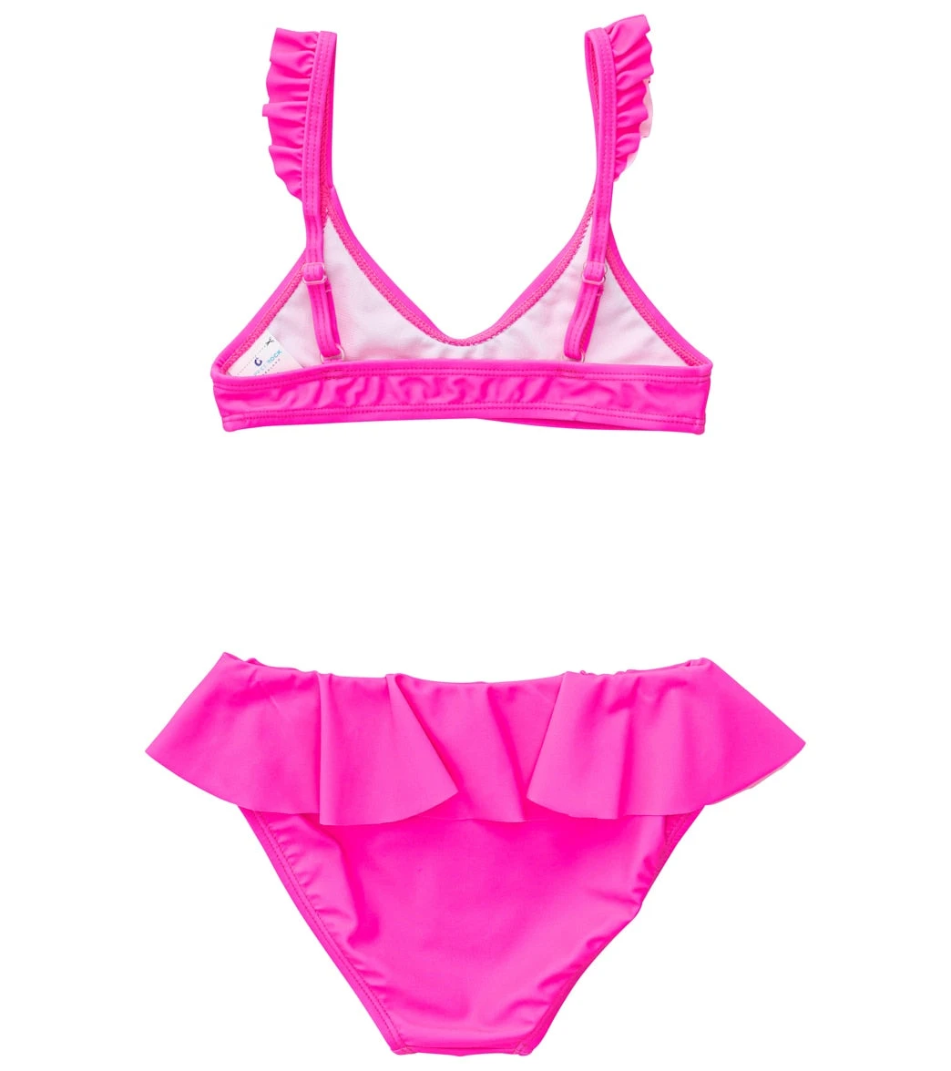 Girls' Neon Queen Pink Frilled Bikini Set (Little Kid, Big Kid) 4 Girls' Neon Queen Pink Frilled Bikini Set (Little Kid, Big Kid) - Image 2