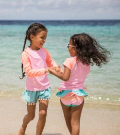 Girls' Spearmint Spot Swim Shorts (Little Kid, Big Kid) -Swimming Equipment Store 7217019257000 mint 3a