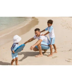 Boys' White Light Blue Sleeve SS Rash Top (Toddler, Little Kid, Big Kid) -Swimming Equipment Store 7217023189160 white 3a